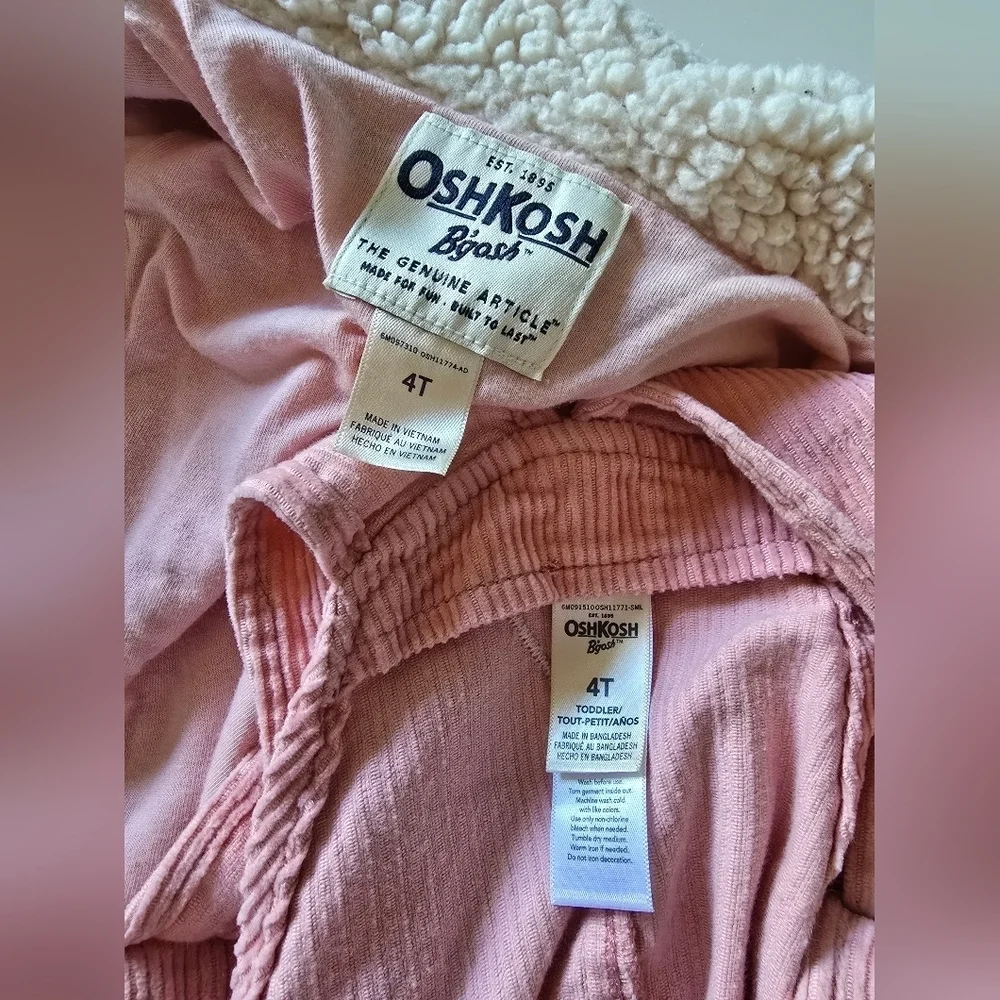 Oshkosh B'gosh Corduroy Jacket Dress set 4T Pink